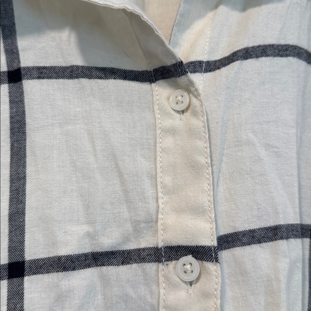 H&M Cream/black plaid cotton flannel Size XL - Picture 6 of 8